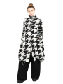 Rundholz - StrickMantel in Ballonform Hahnentritt gekochte Wolle Black Bone Jacquard - 2241687206