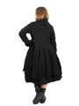 Rundholz - StrickMantel in Ballonform Hahnentritt gekochte Wolle Black Jacquard - 2241687206