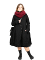 Rundholz - StrickMantel in Ballonform Hahnentritt gekochte Wolle Black Jacquard - 2241687206