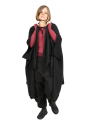 Rundholz DIP - Knitted vest giant scarf with fringed edges Oversize Merino Wool Black - 2242337713