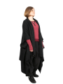 Rundholz DIP - Knitted vest giant scarf with fringed edges Oversize Merino Wool Black - 2242337713