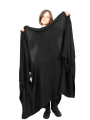 Rundholz DIP - Knitted vest giant scarf with fringed edges Oversize Merino Wool Black - 2242337713