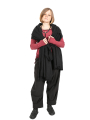 Rundholz DIP - Knitted vest giant scarf with fringed edges Oversize Merino Wool Black - 2242337713