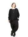 Rundholz Black Label - Shirt mit Tüllabschlüssen am Hals und Saum Oversize black - 2243330509