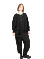 Rundholz Black Label - Shirt mit Tüllabschlüssen am Hals und Saum Oversize black - 2243330509