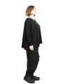Rundholz Black Label - Shirt mit Tüllabschlüssen am Hals und Saum Oversize black - 2243330509