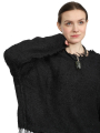 Rundholz - Pull en tricot, forme cascade, avec franges - black - 1251650704