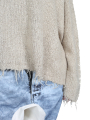 Rundholz - hip-length knitted sweater with round neck - dust - 1251650702