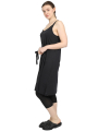 Rundholz Black Label - knee-length a-shaped cotton jersey dress with narrow straps and round neckline - black - 1253260911