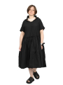 Rundholz DIP - robe oversize à manches courtes avec jupe volantée - black - 1252280908