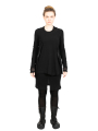 Rundholz Black Label - Tülltunika mit asymmetrischem Saum Cotton Black - 2243340516