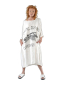 Rundholz Black Label - Gerades weites leinen kleid mit druck - 1253240904