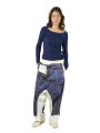 Rundholz DIP - weite jeans Hose mit tiefem schritt - denim print - 1252110103