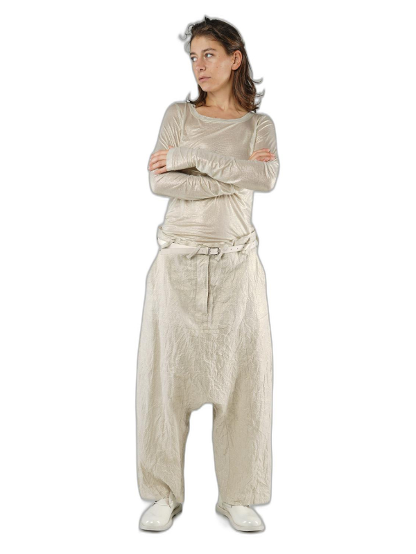 Rundholz - Baggy baumwoll leinen nadelvlies hose - 1251170101