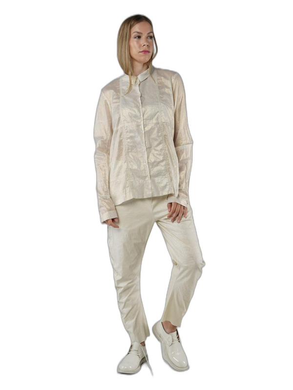 Rundholz - Hüftlange baumwoll voile bluse - 1251250406