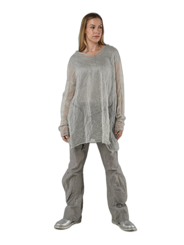Rundholz - Halbtransparenter lockerer baumwoll modal strick pullover - 1251450701