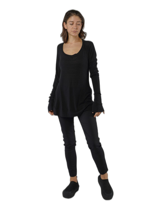 Rundholz - Hüftlanges tussah seiden jersey t-shirt - 1251570502