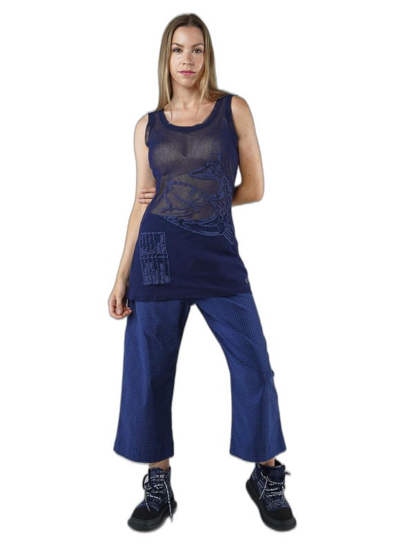 Rundholz Black Label - Schmales mesh top mit platzierten 3d druck - 1253340803