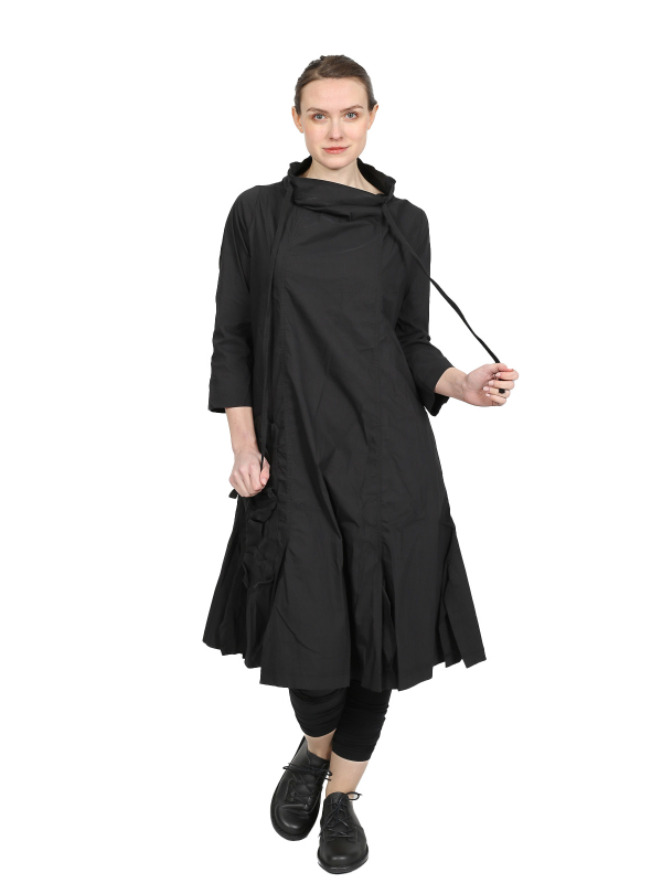 Rundholz Black Label - a-shaped cotton stretch tunic - Black - 2243631909