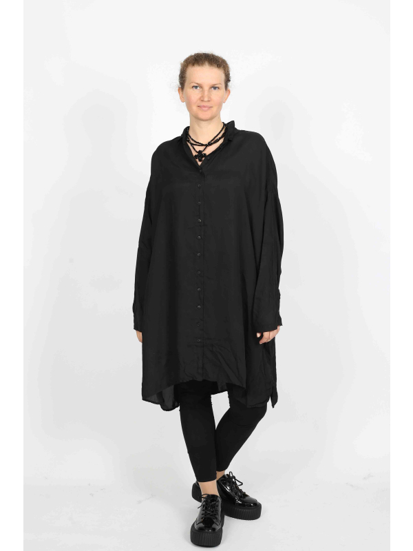 Rundholz DIP - Oversize Cupro Kleid mit Hemdblusenkragen und Falten - 2252470903 - Stilecht - Bild 1