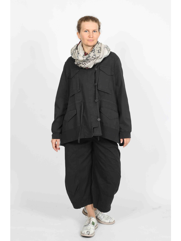 Rundholz Black Label - Trendige Ausgestellte Jacke aus Baumwolle mit Raffungen - 2253201101 - Stilecht - Bild 1