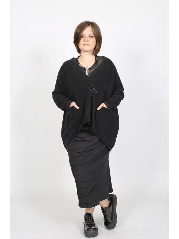 Rundholz Black Label - Strickjacke mit asymmetrischem Saum und Schalkragen - 2253317104 - Stilecht - Bild 1