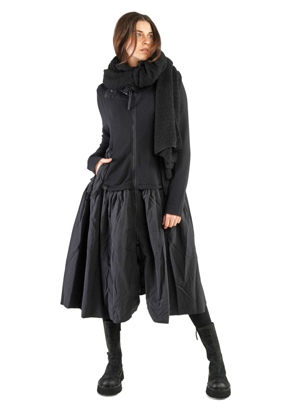 Rundholz Black Label - расклешенное платье из френч-терри-стрейча с принтом Черный принт - 2243510904